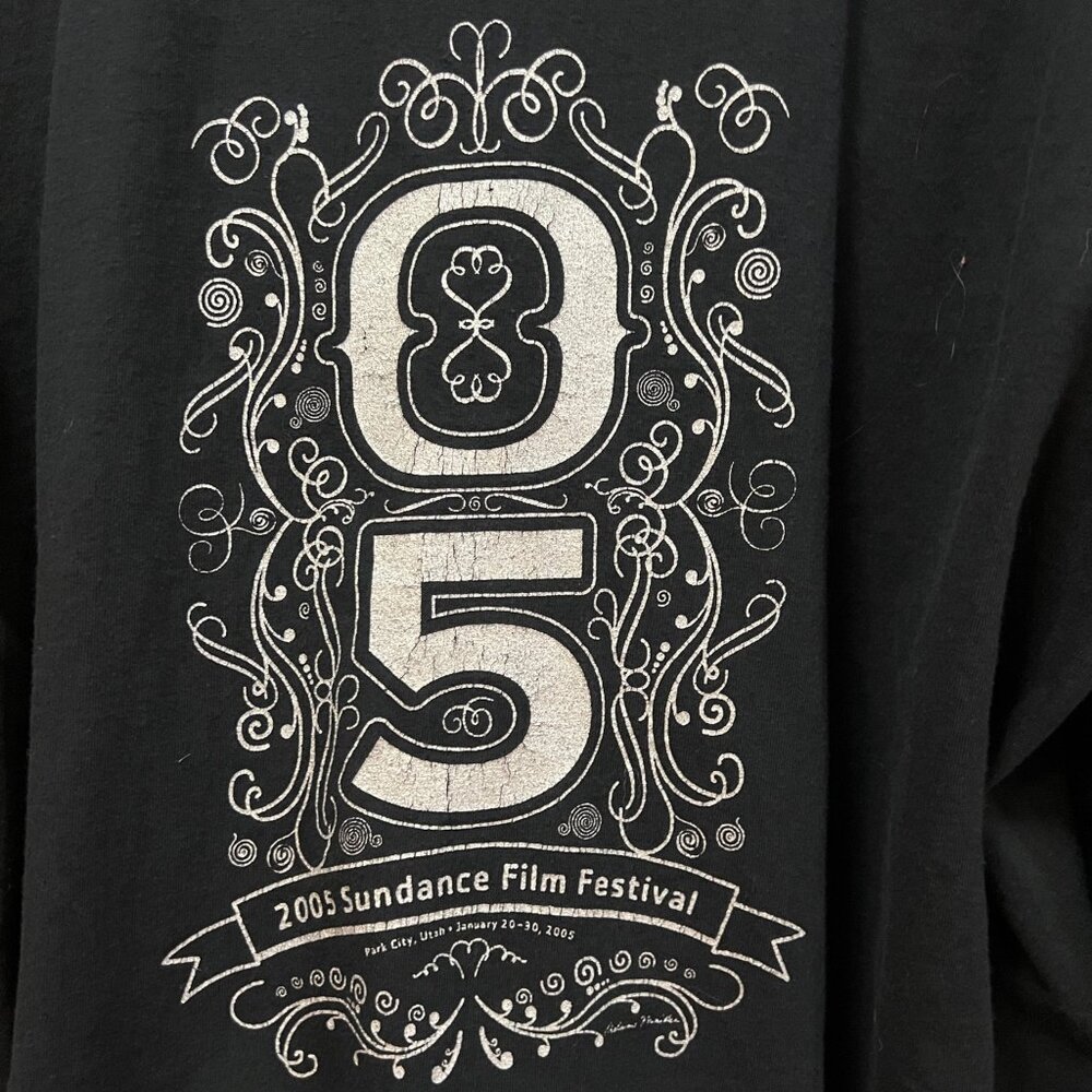 SDI Men's S XL 100% Cotton L/S Crew Neck Vintage Sundance T-Shirt. Black/Silver - Picture 5 of 5